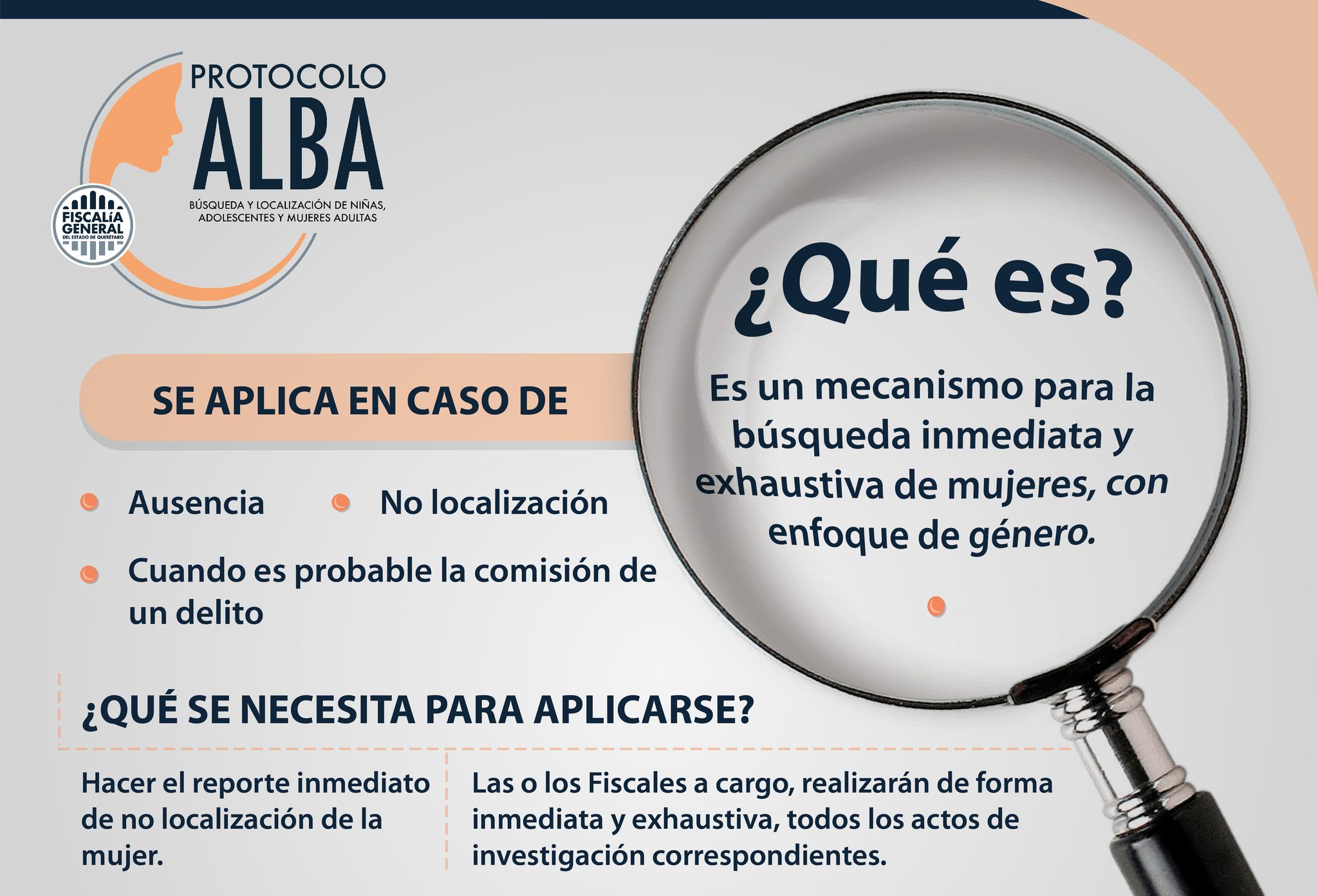 Fiscalía de Querétaro implementa Protocolo ALBA
