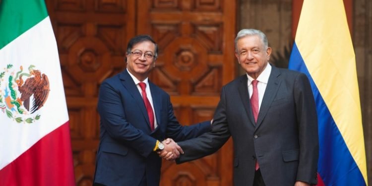 AMLO recibe en Palacio Nacional al presidente de Colombia, Gustavo Petro