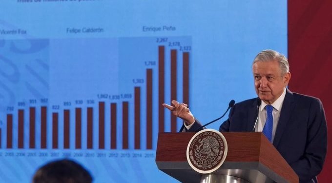 Presume AMLO gasolina más barata  y crecimiento económico