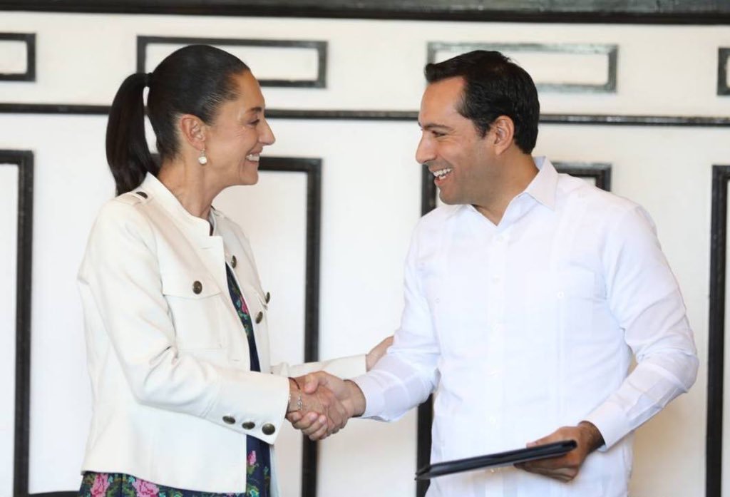 Claudia Sheinbaum y Mauricio Vila firman convenio de colaboración turístico