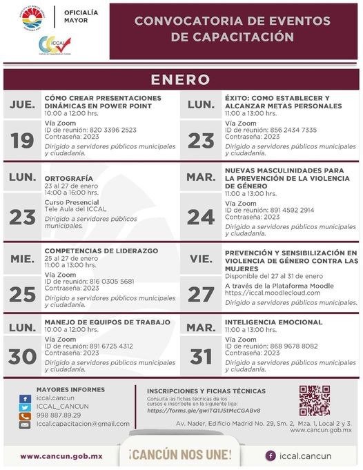 Inicia gobierno de Benito Juárez cursos de capacitación 2023 para ciudadanos y servidores públicos