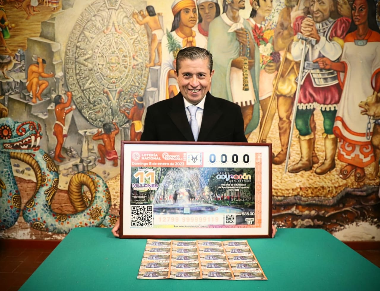 Por sus 500 años, Coyoacán está en billete de Lotería Nacional