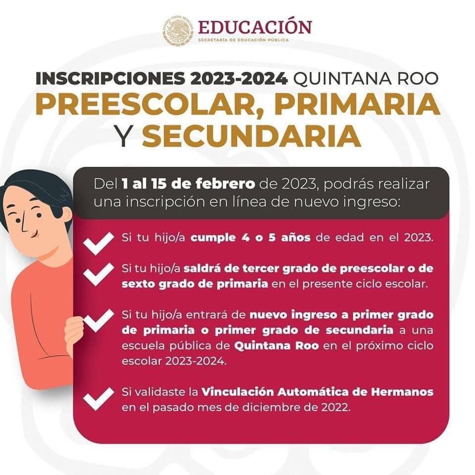 Quintana Roo concluye el proceso de inscripciones a educación básica