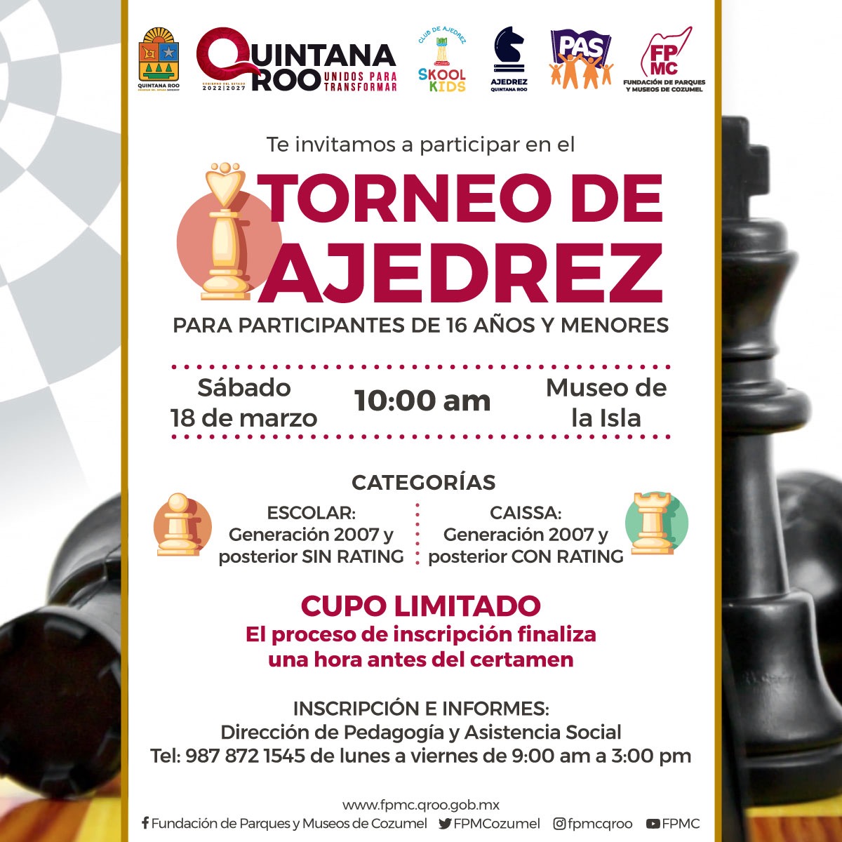 FPMC invita a la segunda edición del “Torneo de Ajedrez”