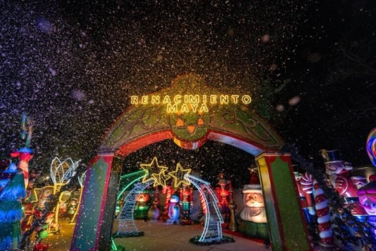 Encienden luces navideñas en el Gran Parque La Plancha