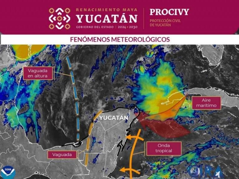 Anuncian lluvias fuertes a intensas en Yucatán