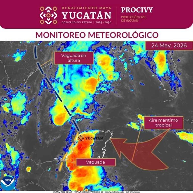 Sube la humedad en Yucatán
